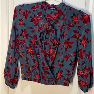 Madewell floral top 100% silk